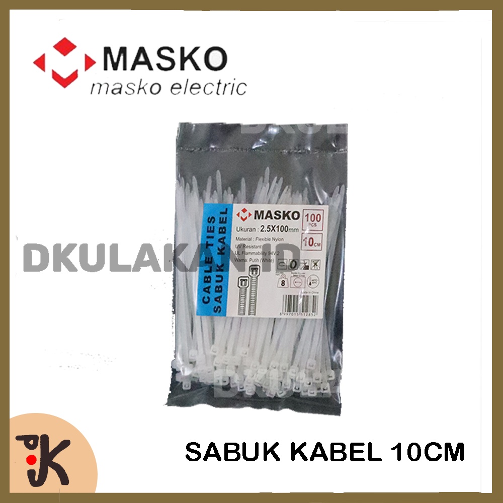 

CABLE TIES MASKO UKURAN 2.5 X 100MM WARNA PUTIH ATAU HITAM 10CM