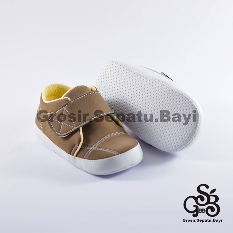 sepatu bayi baby shoes prewalker laki laki umur 2 sampai 14 bulan simple classy warna abu-abu