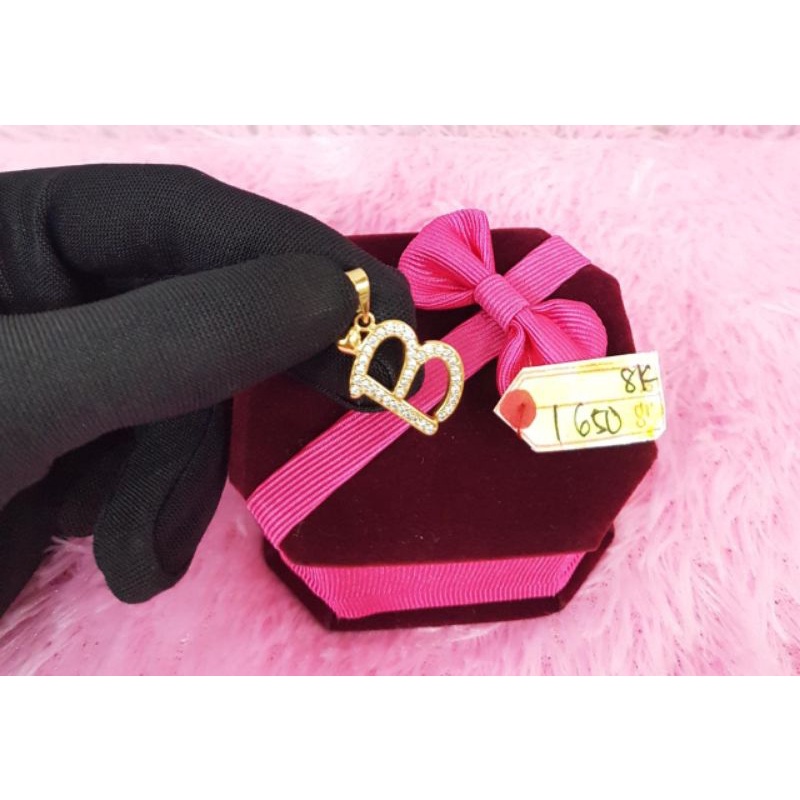 Lt1422DLM liontin emas abjad inisial nama huruf B permata putih collection wanita gold berat 1.650 k