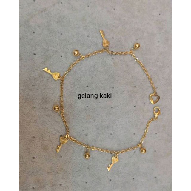 Gelang kaki titanium dan gelang tangan kode GT01 &amp; GK01 tidak luntur, tidak berkarat