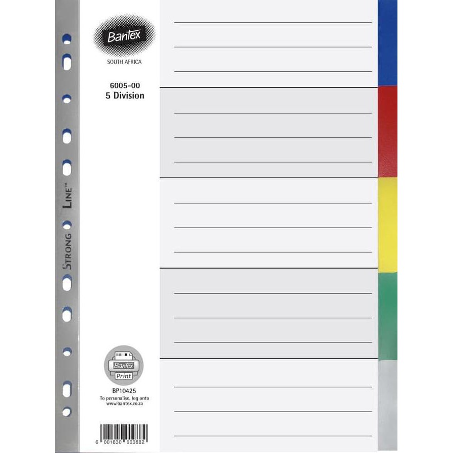 

BEST SELLER Divider / Pembatas Kertas Bantex 6005 A4 5 Pages TERJAMIN