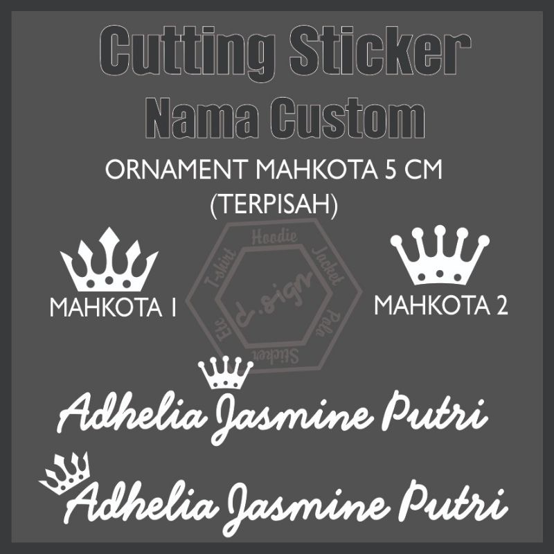 

Cutting Sticker Ornament Mahkota (tambahan sticker nama)