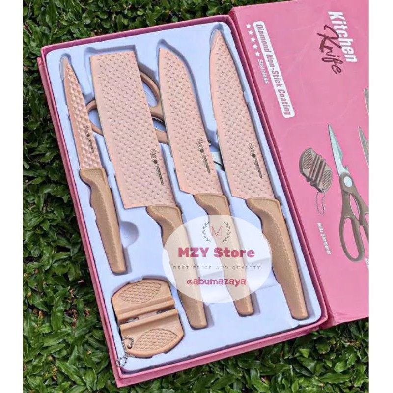 (ORIGINAL + VOUCHER 20 RB) Stein Pisau Steincookware Diamond Knife Set 6 in 1 Pisau Dapur Set