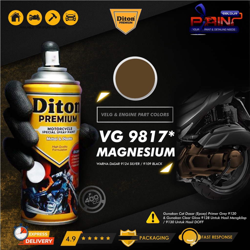 Diton PREMIUM 9817* Magnesium Cat Semprot Helm/Motor/Plastik/Body