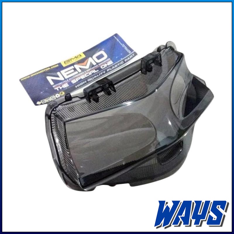 [M005] Aerox 155 NEMO Mika Stoplamp Kaca Lampu Rem Belakang Black Smoke Variasi Motor Yamaha Aerox 155