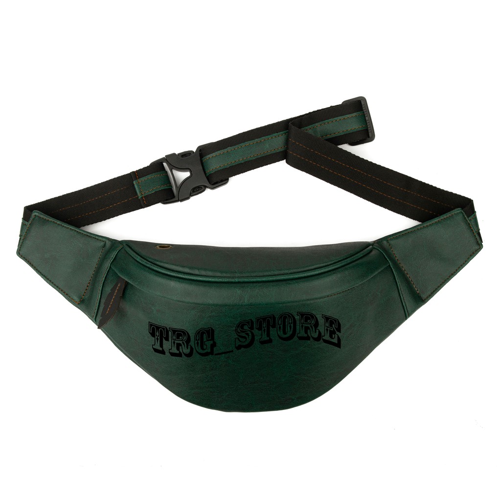 PROMO FLASH SALE TAS SELEMPANG WANITA PRIA KOREAN STYLE  WAISTBAG  KULIT WARNA HIJAU ASLI BANDUNG