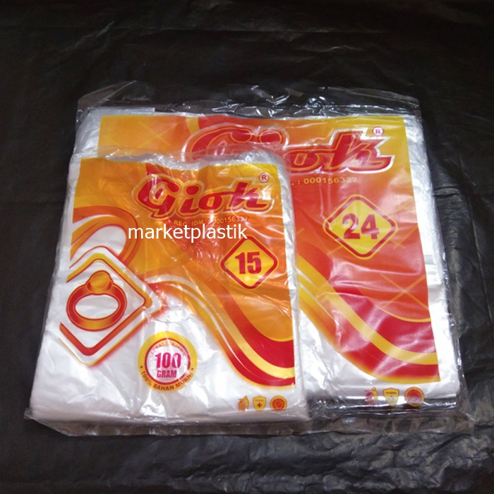 Kantong Plastik/Kantong HD/Kantong Kresek/Giok 2warna 15-24 100gram