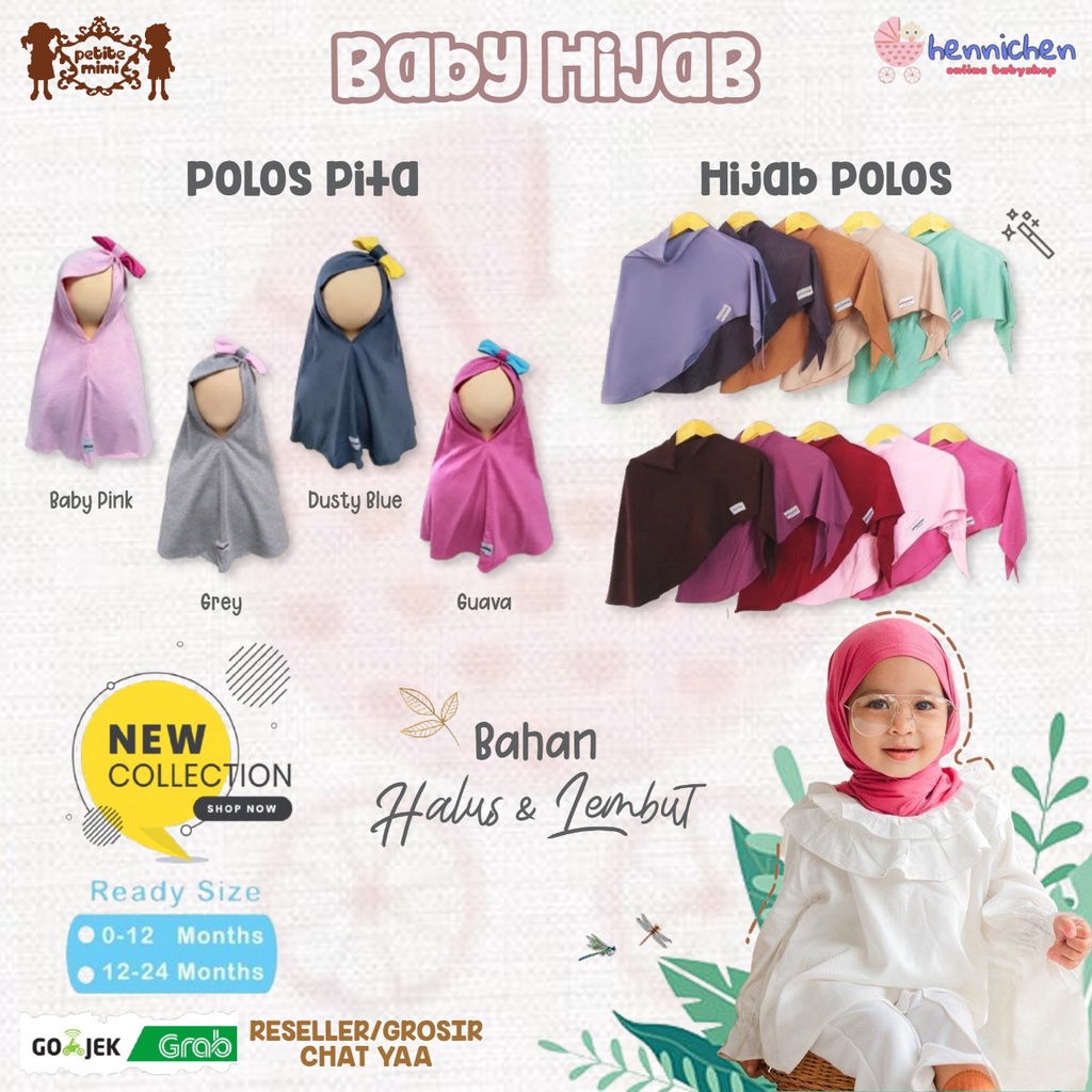 PETITE MIMI BABY HIJAB ANAK INSTANT /JILBAB BAYI/ JILBAB ANAK MUSLIM PEREMPUAN 0 - 2 TAHUN