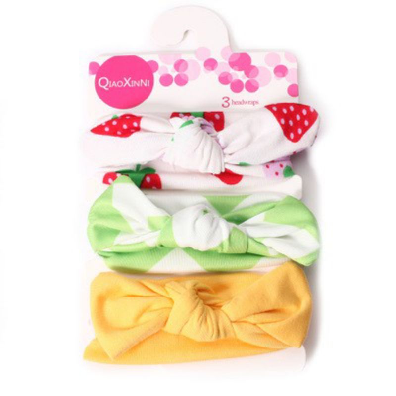 (1 set 3 pcs) Satu set bandana bayi / headband anak  kain import