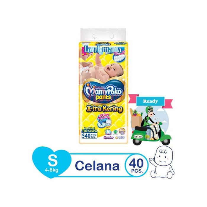 terlaris pampers mamy poko S40/M34/L30 pants mamypoko S 40 M 34 L 30 murah