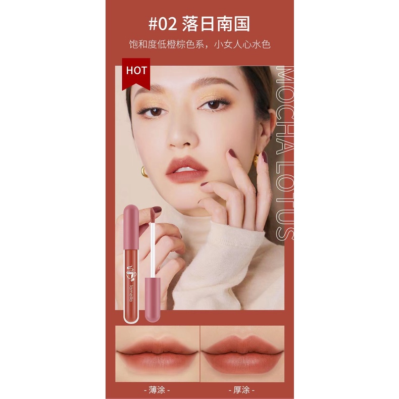 Lameila Lipstik Lip Glaze Matte LIQUID SILKY Kosmetik Bibir Tahan Lama