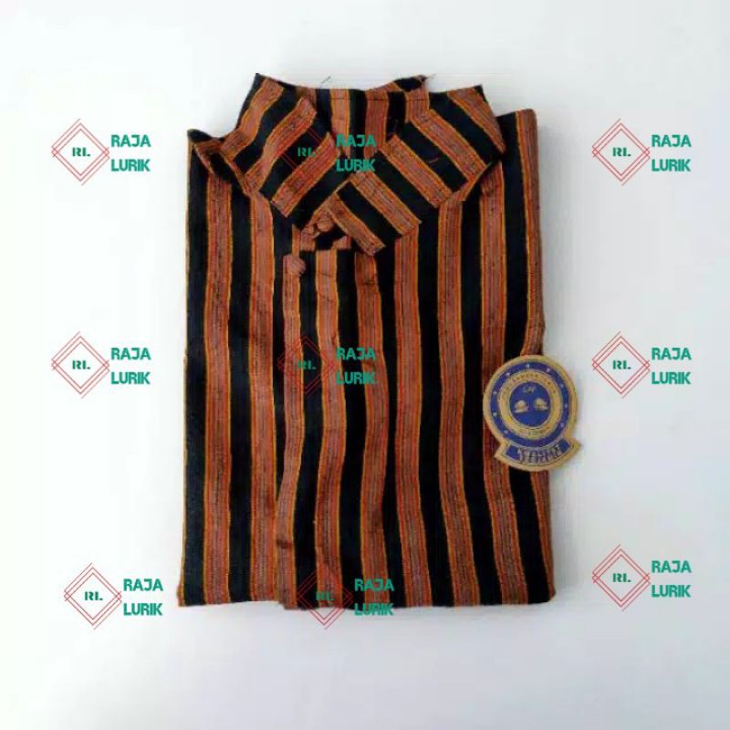 Surjan lurik tenun asli jawa hitam coklat / baju sunan kalijaga