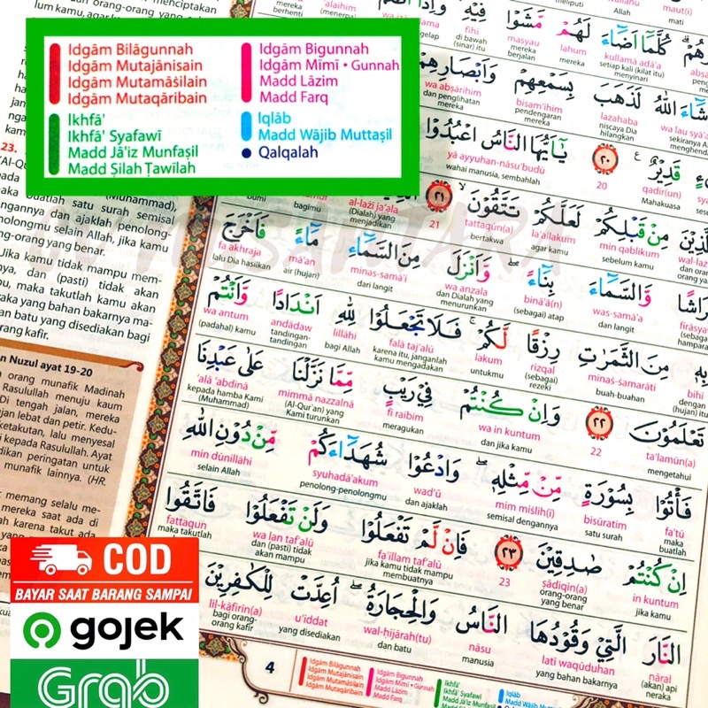 AlQuran A5 30Juz Tajwid Warna Super Mudah Baca Al Quran terjemah AlQuran arab latin B.indonesia