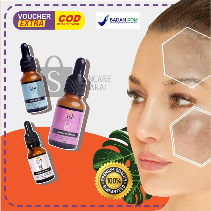 BAYAR DIRUMAH AISH Serum Korea Pencerah Wajah | AISH  Brightening/Acne/Darkspot 100% Original BPOM