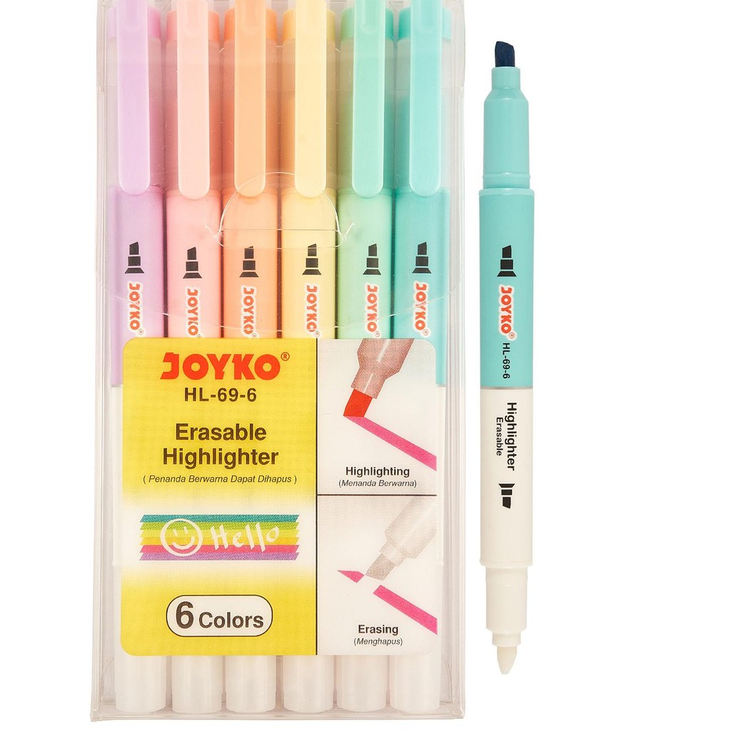 

【12.12】 Erasable Highlighter Penanda Dapat Dihapus Joyko HL-69-6 ✼