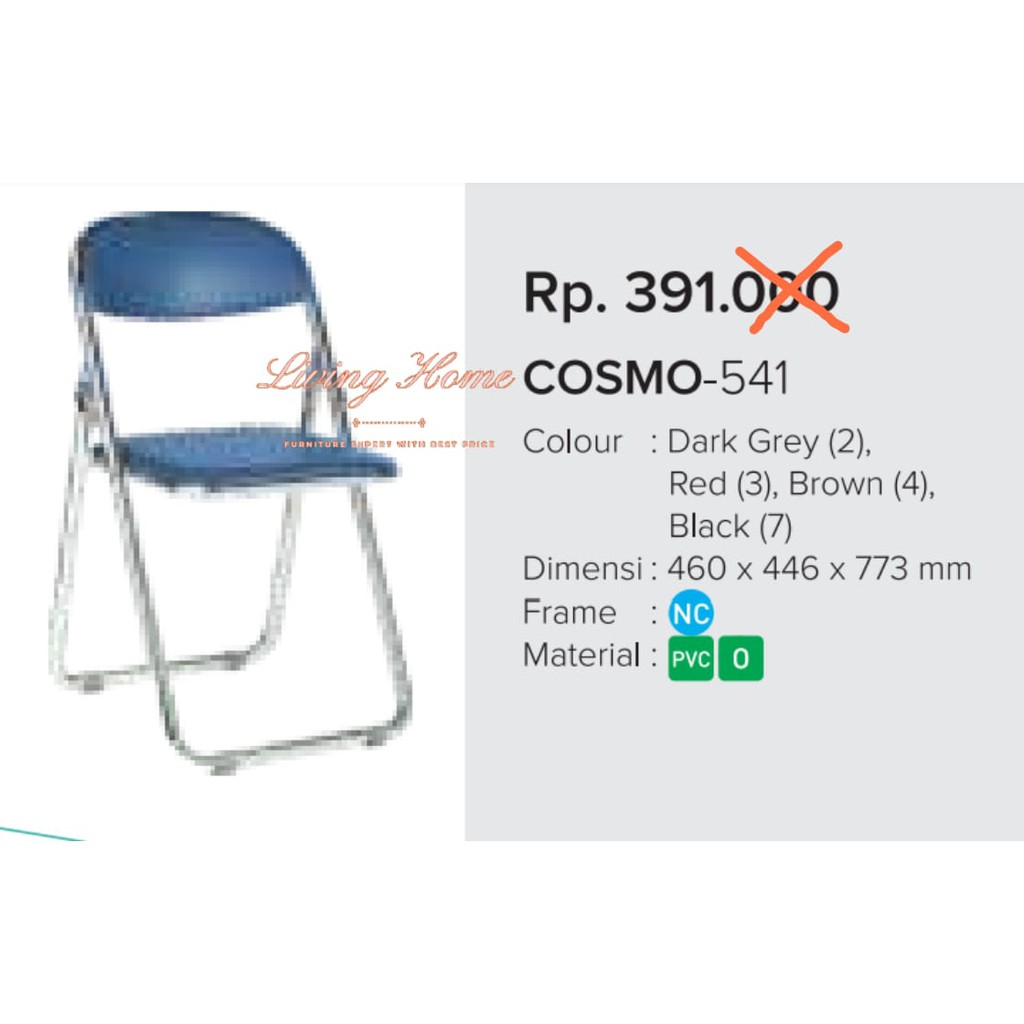 Kursi Lipat Chitose Cosmo 541 Folding Chair Bangku Susun Belajar Seminar Meeting Rapat