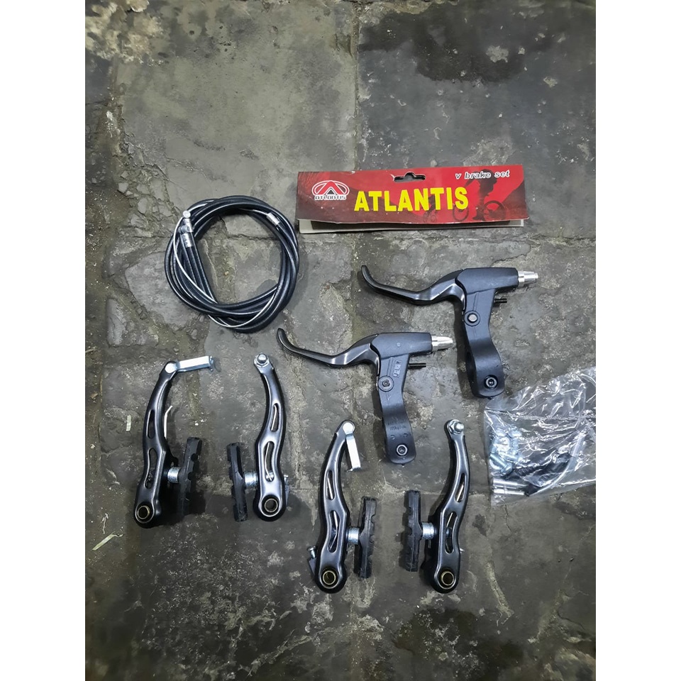 TERMURAH!!! 1 Set Rem Sepeda / ATLANTIS Hitam