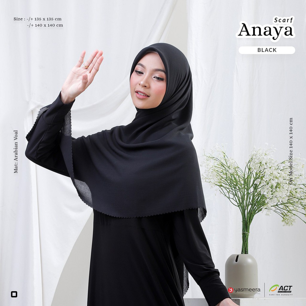YASMEERA Anaya Scarf | KERUDUNG SEGI EMPAT  | Jilbab Segi Empat | Syar'i | Hijab Segi Empat | Premium