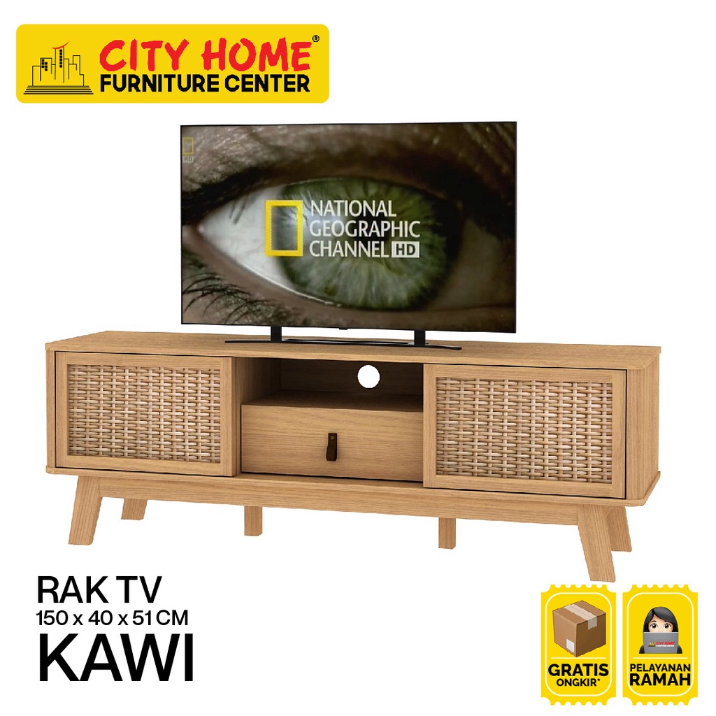 Kawi Rak TV Meja Tv Rotan Minimalis | City Home Cikarang