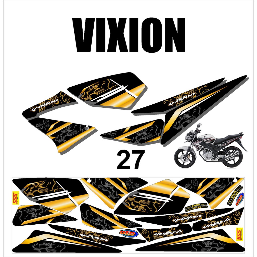 (COD) Sticker Striping Lis Variasi VIXION OLD / VIXION LBYA / GEN.1 2007 - 2012 Desain BY-27