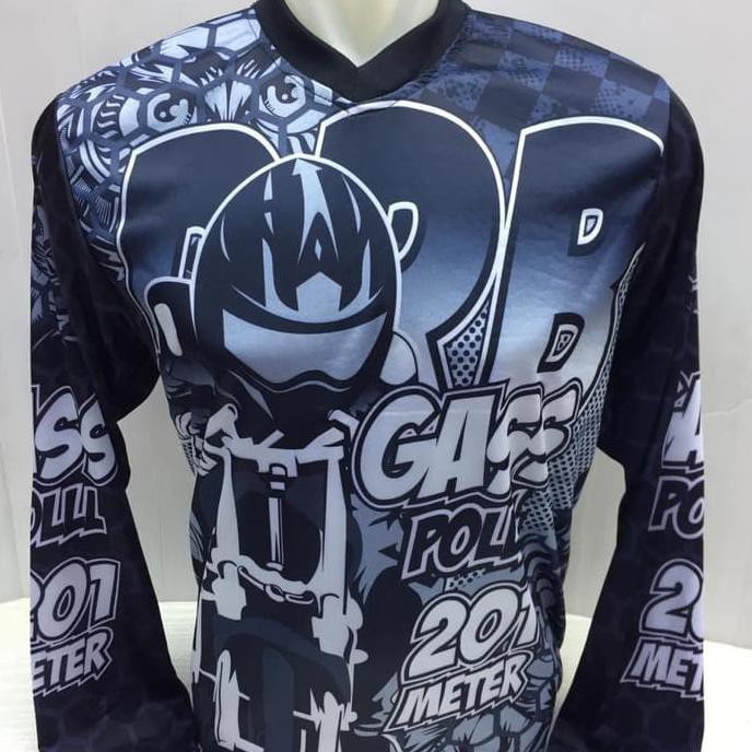 baju balap motor-KAOS JERSEY MOTOR DRAG BIKE GAS POLL 1036 HITAM -gallspt