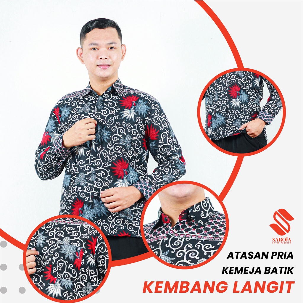 Saroja (178) Kemeja batik Pria - Motif Kembang Langit