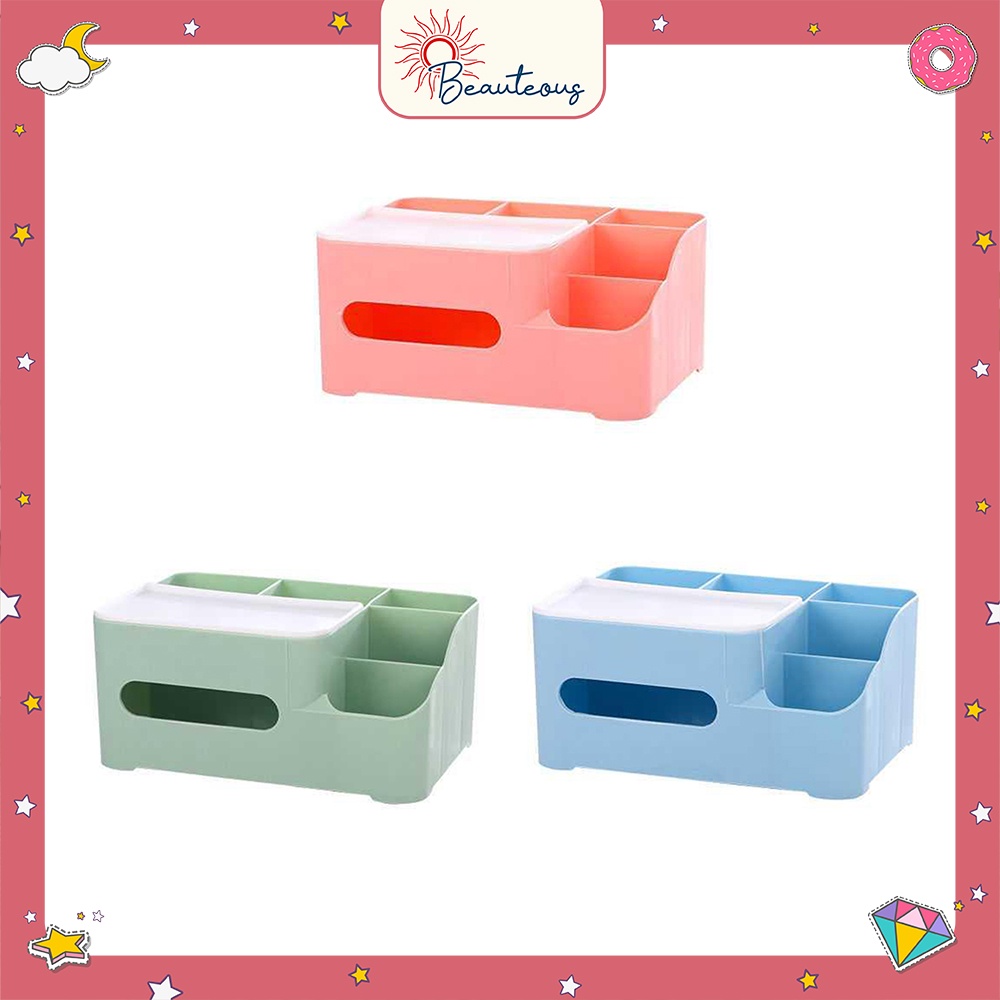 Kotak Tissue Tempat Kosmetik Tempat Penyimpanan Pensil Tisu Alat Tulis Storage Box Serbaguna