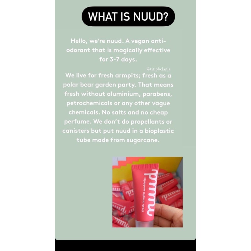 OFFICIAL NUUD Care Deodorant Antiodorant anti bau badan