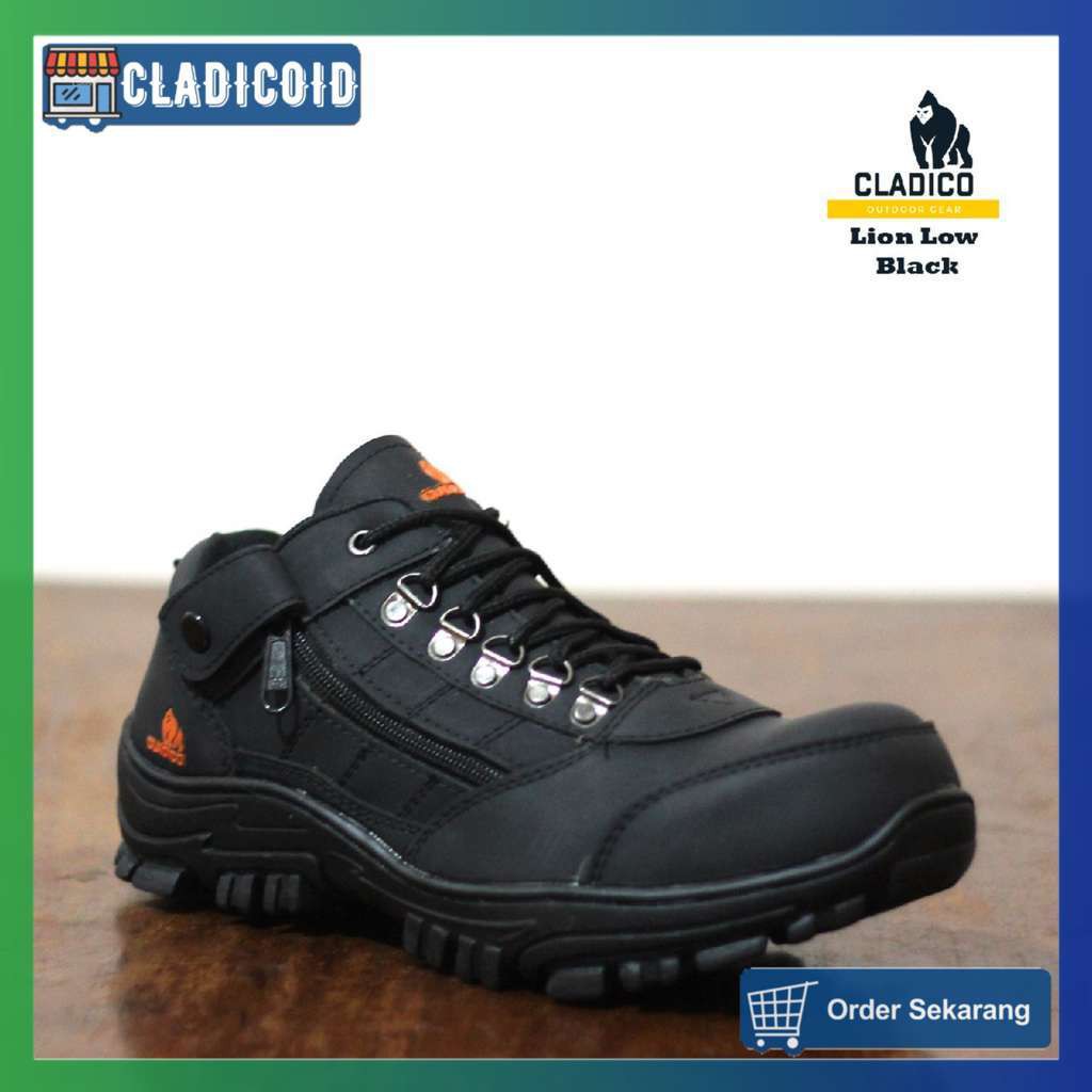 SEPATU SAFETY PRIA UJUNG BESI CLADICO LION LOW ORIGINAL  BIG SIZE 44-46 KERJA LAPANGAN PROYEK HIKING