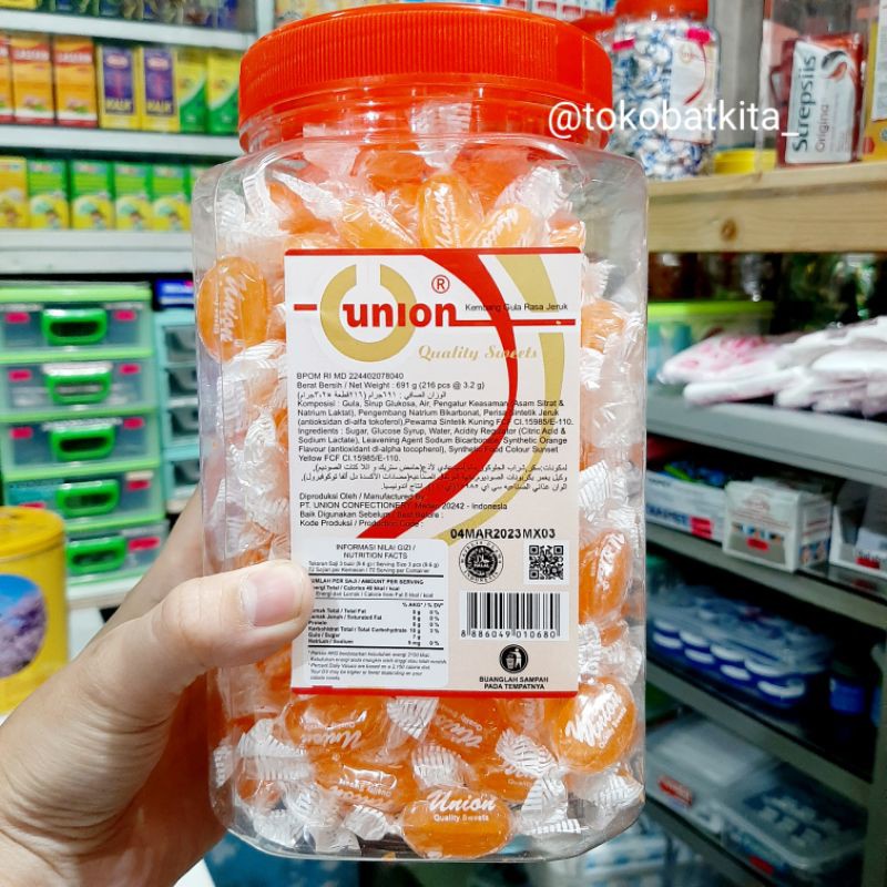 

[PER-BKS] PERMEN UNION / RASA JERUK / PERMEN MANIS JERUK JAMAN DULU/ HALAL 100%