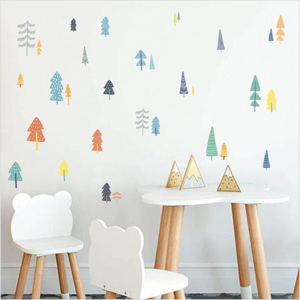 Nickolas1 Stiker Dinding Gaya Nordic Tree Woodland Dekorasi Kamar Bayi