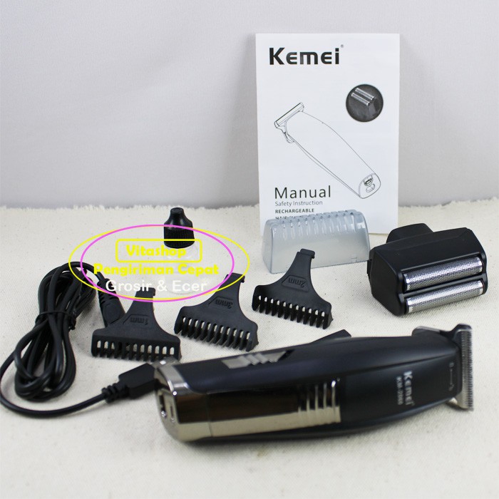 Kemei KM-2060 Clipper Alat Cukur Rambut Cas / Trimmer dan Pencukur Janggut