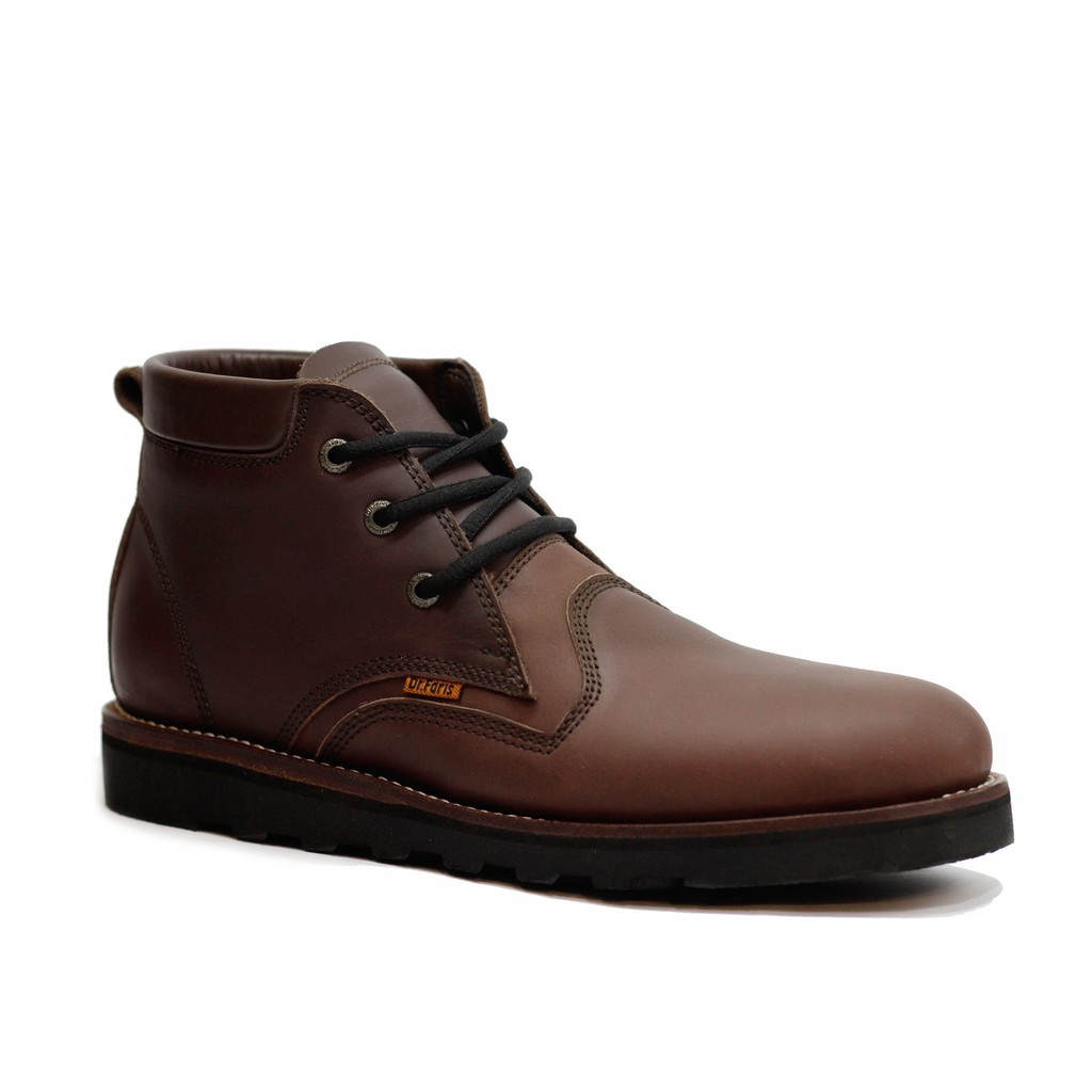 SEPATU PRIA - BOOTS KULIT - CASUAL MID CUT - ORIGINAL DR FARIS -ART DR308 -PULL UP- MAROON-SVH