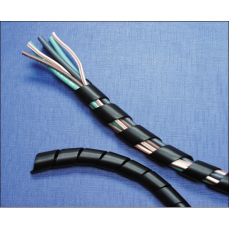 HITAM 6 mm 10 meter Spiral wrapping band / pelindung kabel