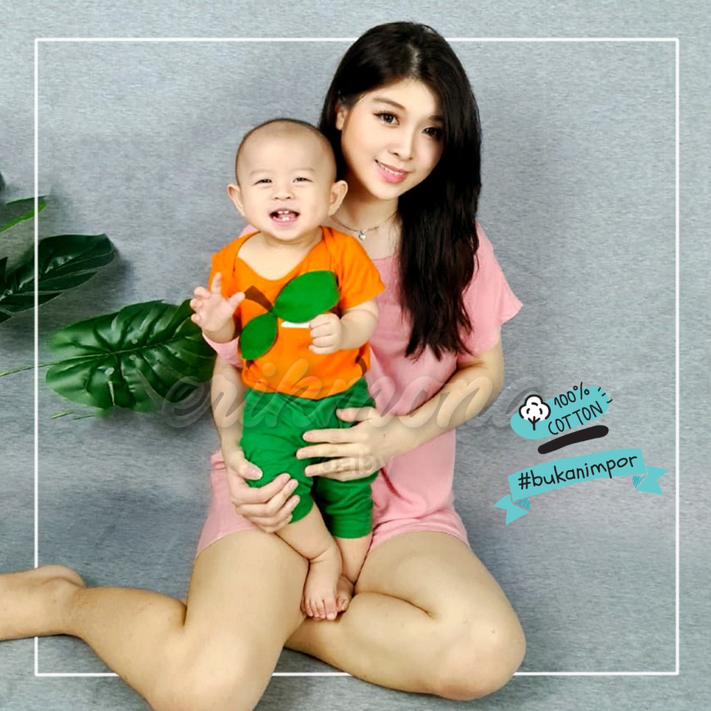 ✔️ baju bayi baju anak jumper bayi jeruk / orange baby romper ✔️