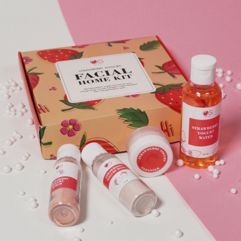 Larissa Strawberry Yoghurt Facial Home Kit- Perawatan Facial Treatment Dirumah