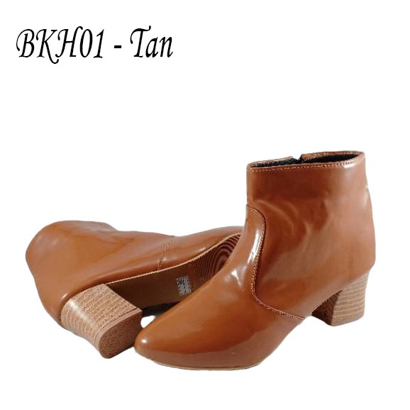 EMYE BKH01 - Sepatu Boots Wanita Heels 5cm Glossy Elegant