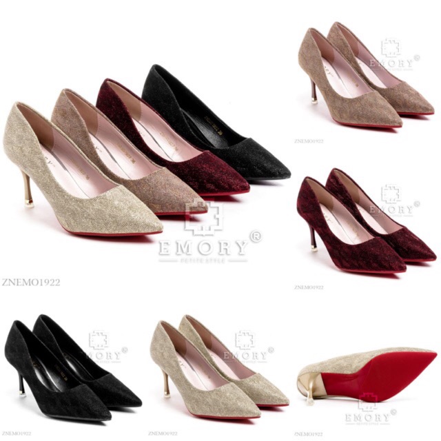 Heels murah emory, sepatu wanita import murah jakarta bandung, sepatu natal murah heels cantik batam