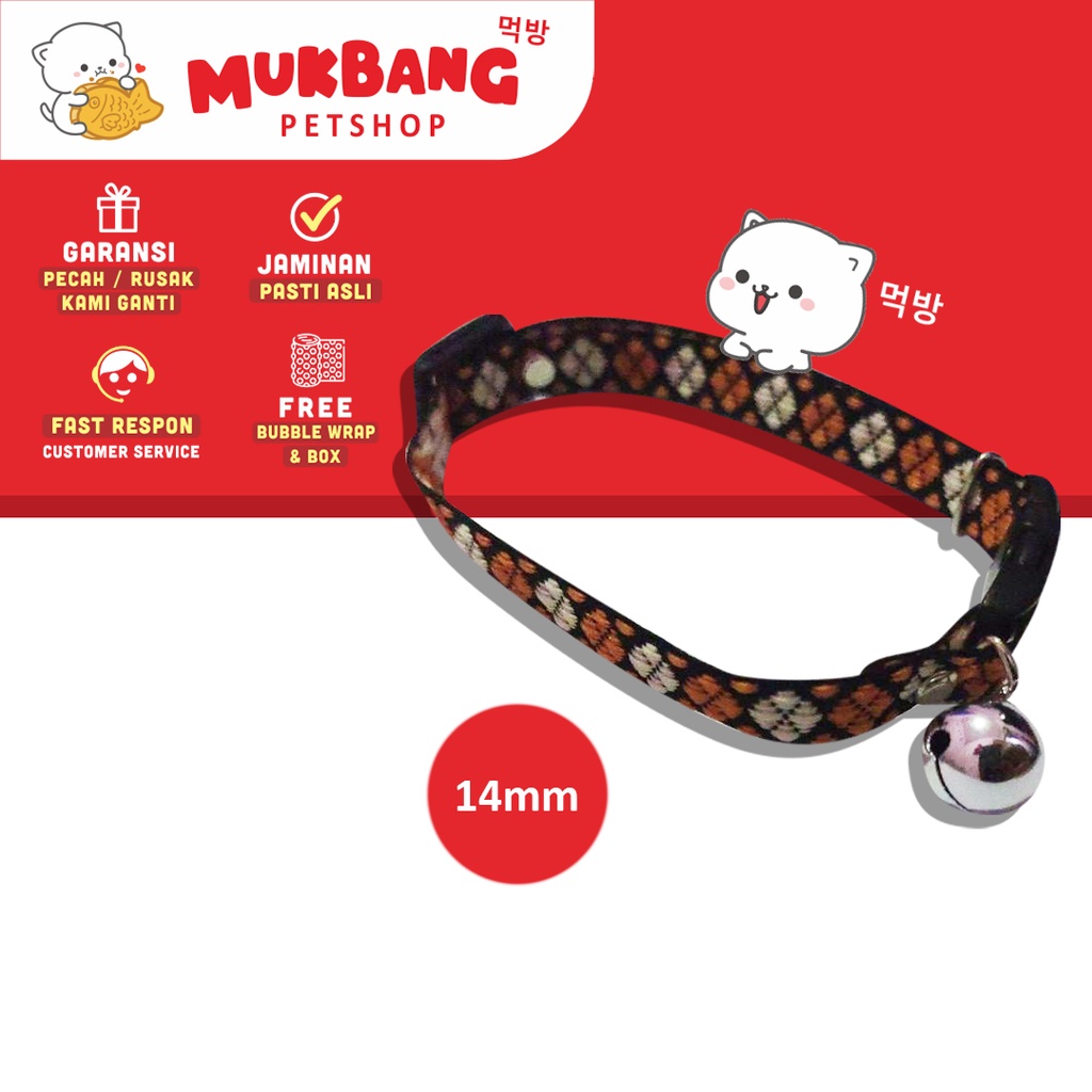 Kalung Kucing Lonceng Premium Motif 14mm Adult Kitten