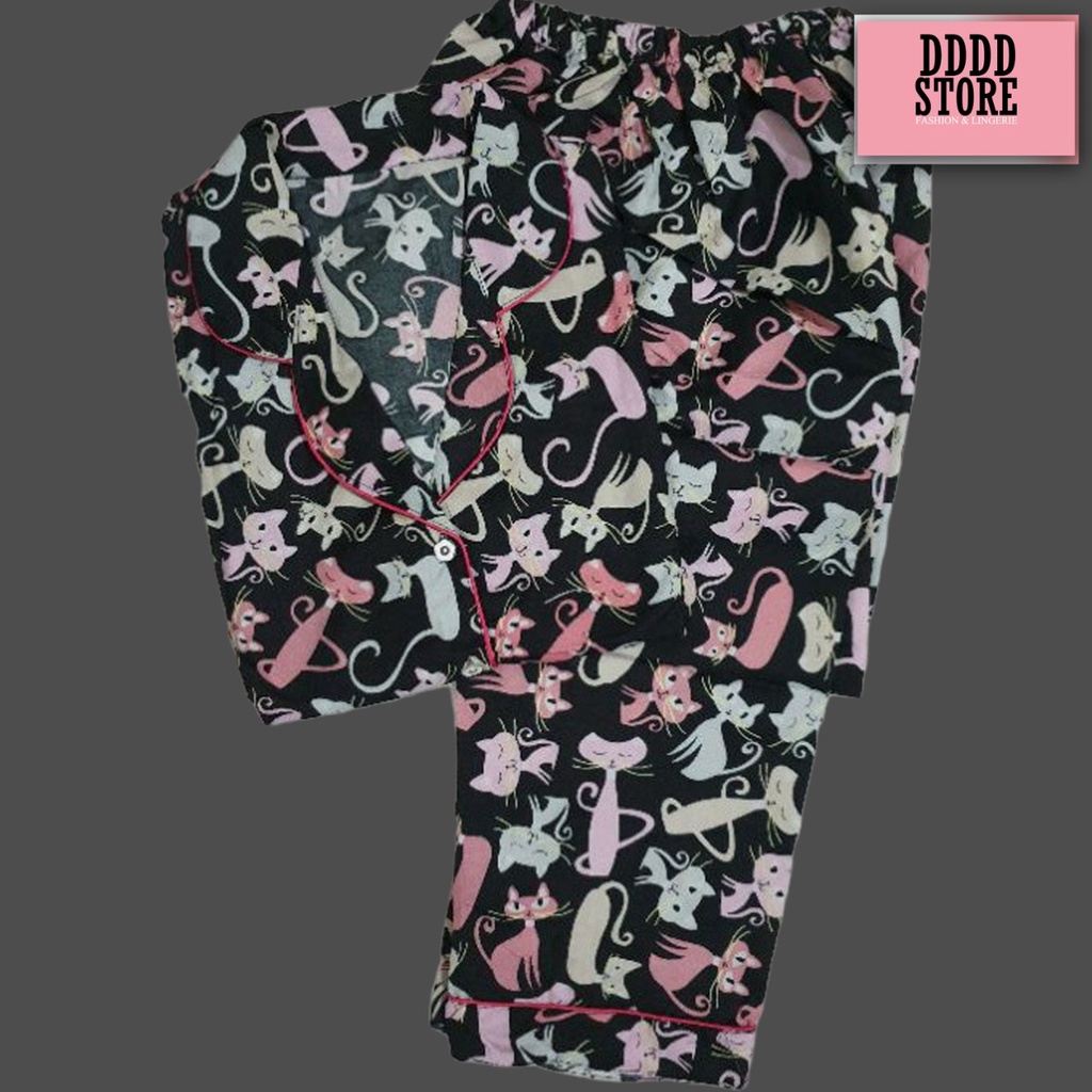 BAJU TIDUR WANITA/PIYAMA WANITA KATUN MOTIF KEROPY CP/PP