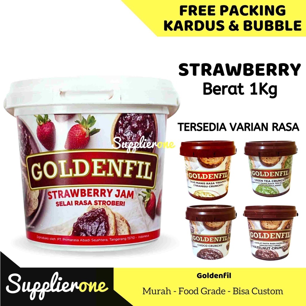 Goldenfil Strawberry / Selai Roti Bakar / Toping Roti / Selai Roti / Selai Coklat /Olesan Roti