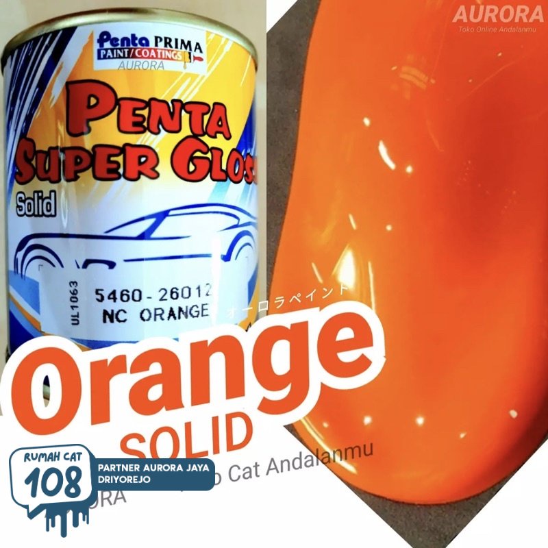 

Cat Penta Super Gloss NC Orange 200ml Oranye Solid Mengkilap / Oren Jeruk Motor Mobil Sepeda Duco Duko Diko Semprot