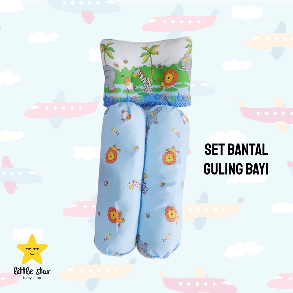 BESS Set Guling Bantal Peang Bayi | Bantal Cekung Anti Peyang