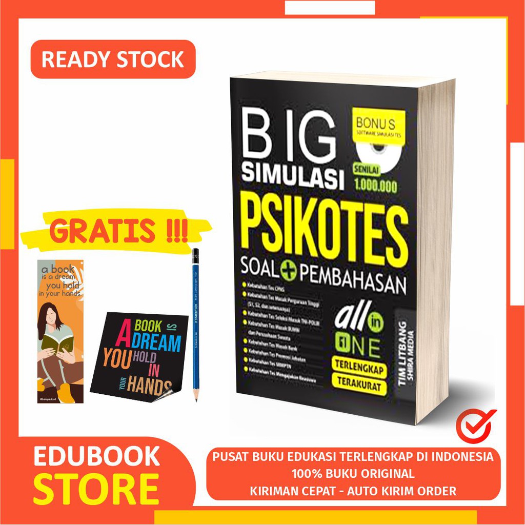 

BUKU BIG SIMULASI PSIKOTES - SHIRA MEDIA - BESTSELLER! ( BONUS BOOKMARK, PENSIL 2B)