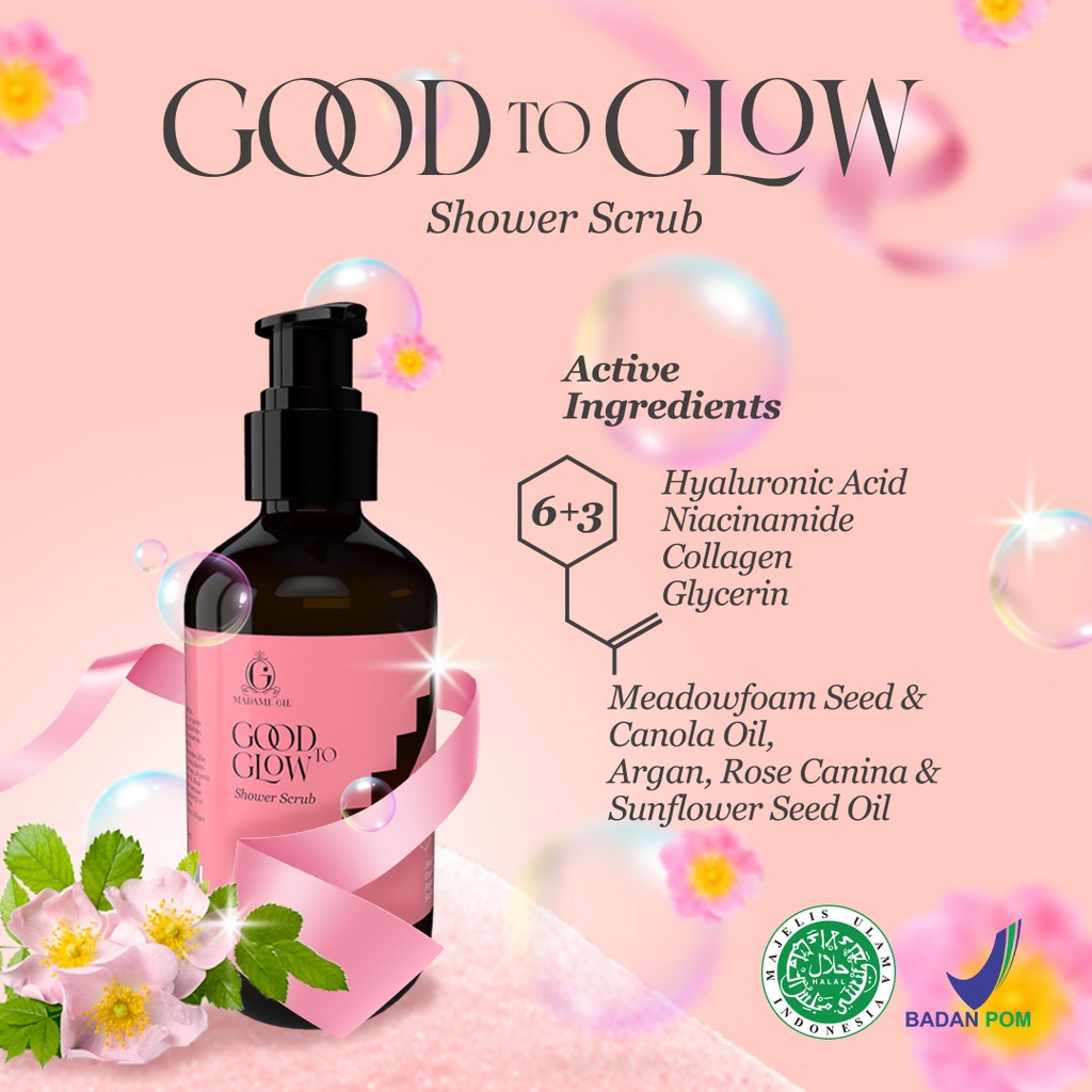 Madame gie good to glow body lotion,body scrub black ophium bacarat