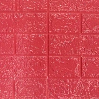 ⭐Bobastore⭐ R461 Wallpaper Dinding Foam 3D Motif Batu Bata / Walpaper Stiker Dinding Dekorasi Kamar-MERAH