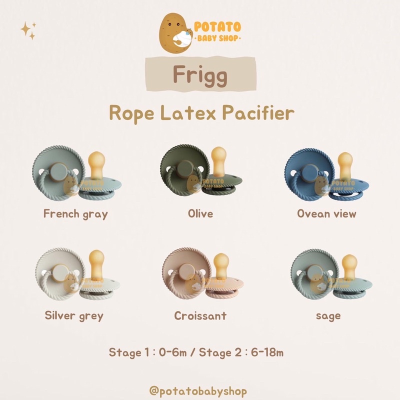 Frigg Pacifier Rope - Stage 1 &amp; 2 Empeng Rope Baby Bibs