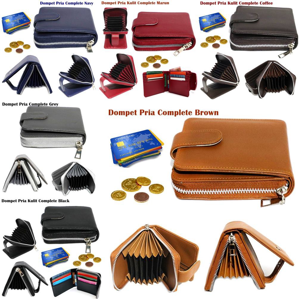 Dompet Pria Kulit Resleting kartu Complete