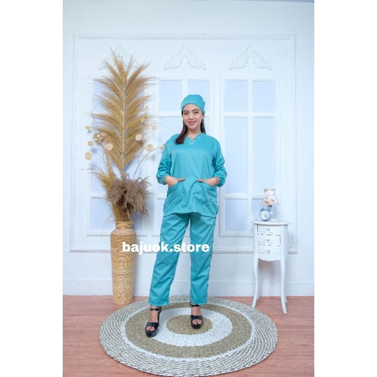 baju ok lengan panjang baju jaga dokter baju ok lengan pendek baju perawat scrub medis american drill