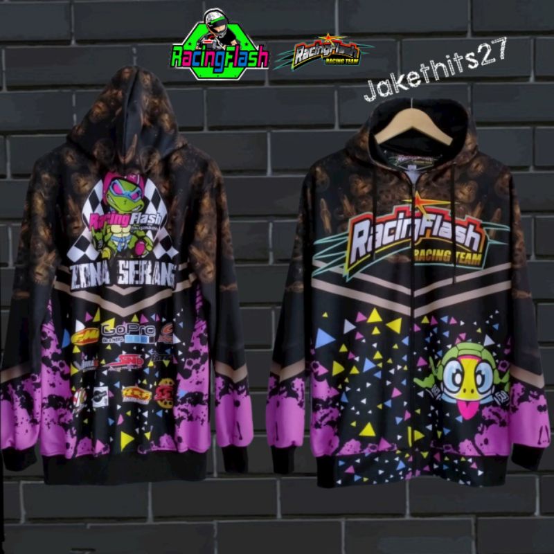 jaket racing flash/jaket racing/jaket racing start/jaket racing terbaru/jaket balap printing-Flash kuya